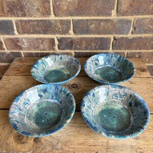 4 David D Sanchez Radiance Teal 8” Melamine Cereal Soup Bowls